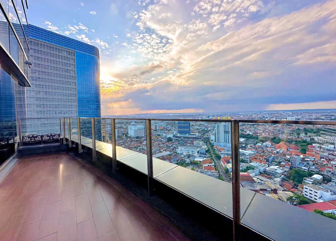 Private balcony and city views from The Peak apartment