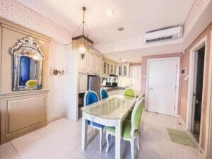 Living and dining space at Trillium Residence Surabaya