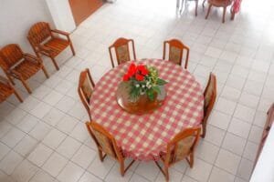 Shared dining table