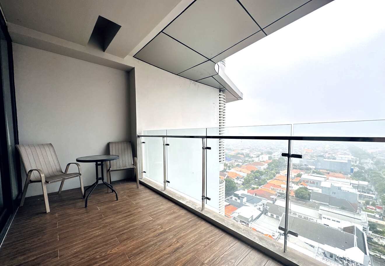 Private balcony with a city view