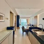 Kitchen dining living and balcony modern chic trillium 2br surabaya