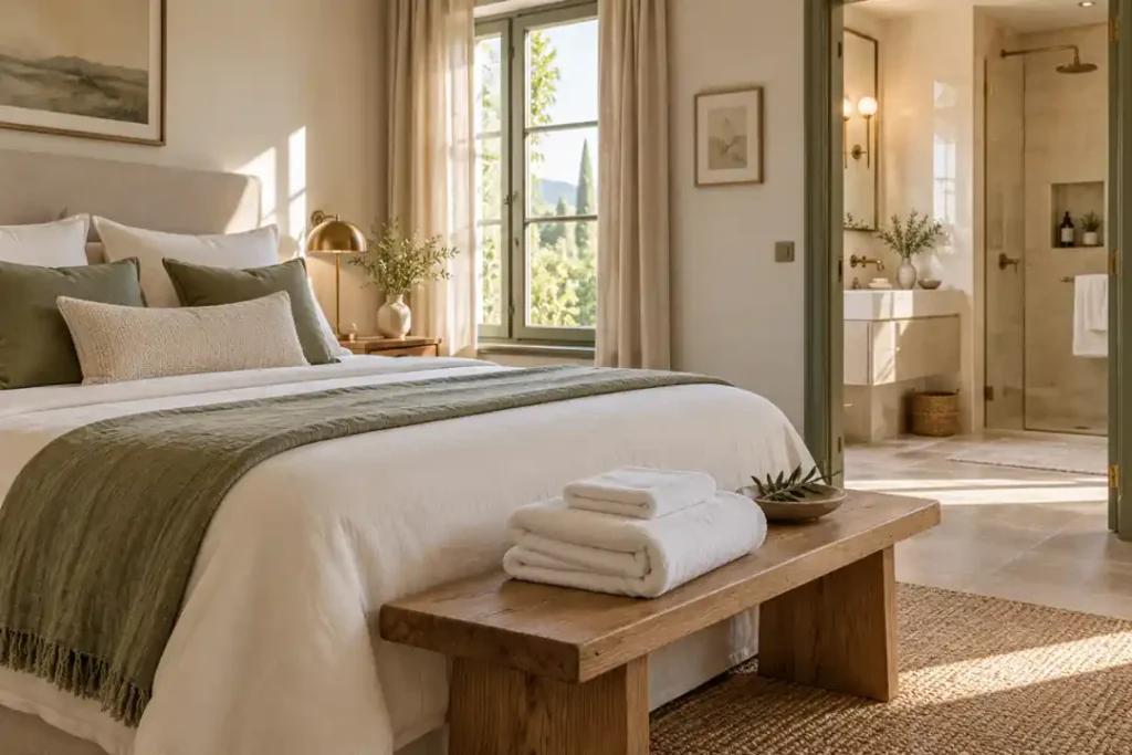 Fresh linen and towels for a vacation rental cleaning checklist