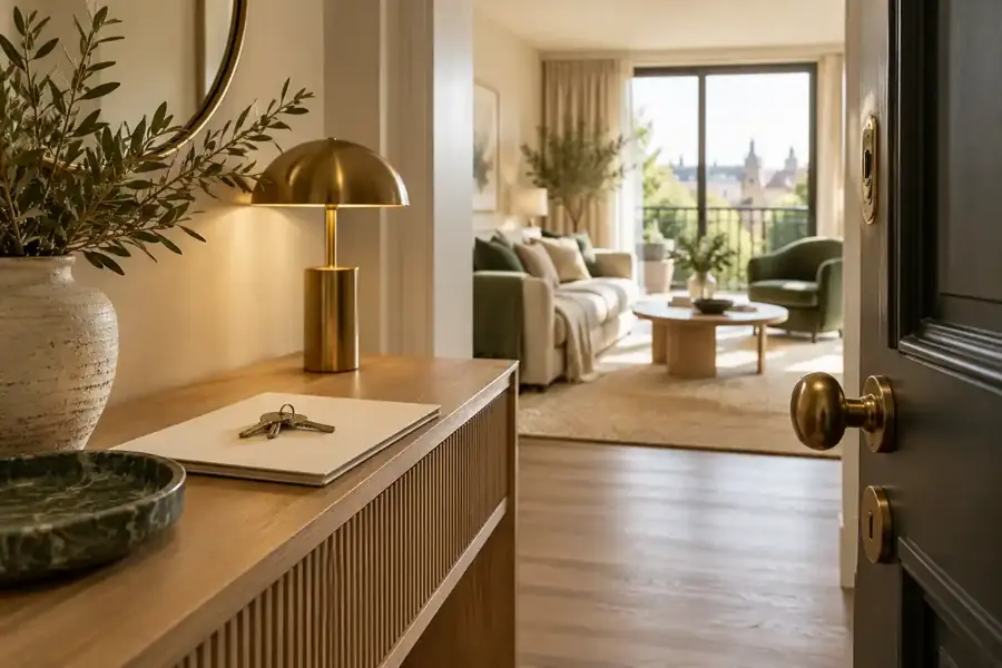 Design inspiration: Apartment entrance opening into a calm living room